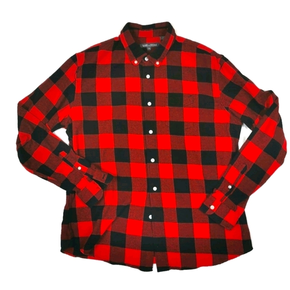 Slate & Stone Red Buffalo Plaid Button Down Shirt - Picture 3 of 9